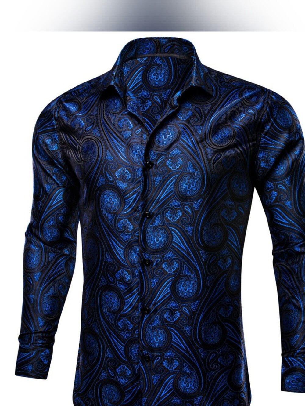 Men's Blue Paisley Dress Shirt